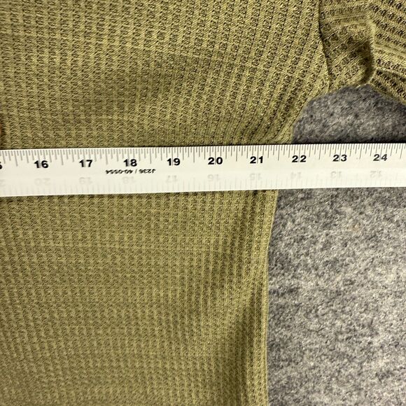 Fashion Sweater Pullover Women L Large Gray V-Neck Knit Waffle Ruffle Casual - Picture 5 of 7